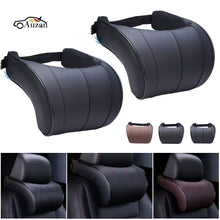 Load image into Gallery viewer, Auzan 1pcs PU Leather Auto Car Neck Pillow Memory Foam Pillows Neck Rest Seat Headrest Cushion Pad 3 Colors